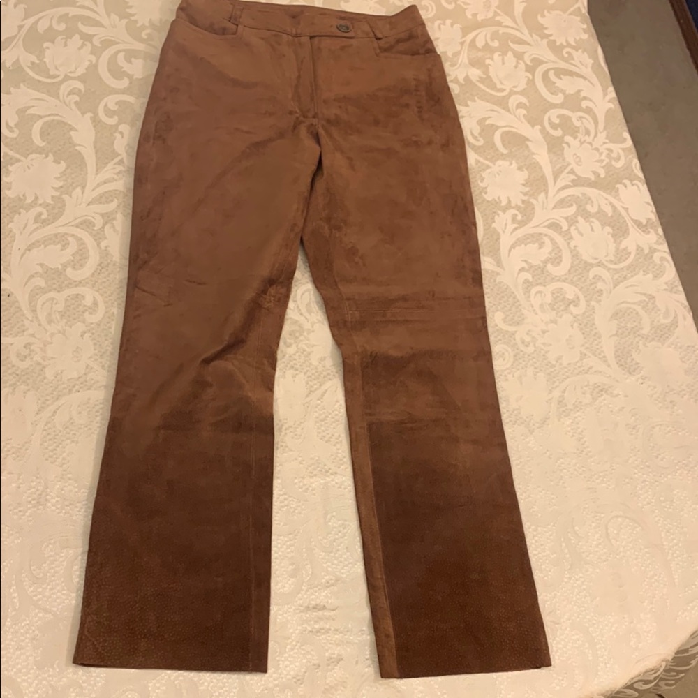 Ann Taylor Rich Brown Suede Pants